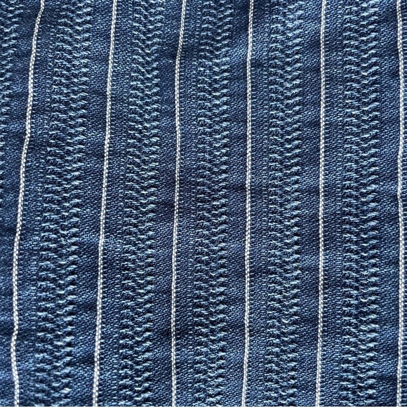 Christopher & Banks striped Denim Jean Jacket Blue Size Medium stretch Cotton - Picture 6 of 10